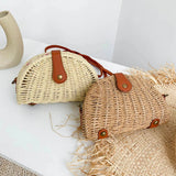 Women's Large Woven Shoulder Bag for Summer Beach