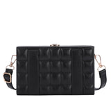 Retro Small Wallet Box Check Shoulder Bag PU Leather Crossbody Messenger Bag