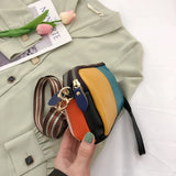 Small Shoulder Bag for Women, Top Phone Pocket, Rainbow Design