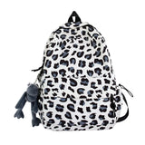 Leopard Print Women Backpack College Girls School Bag