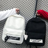 Canvas Women Backpack Doll Pendant Travel Women Shoulder Bag