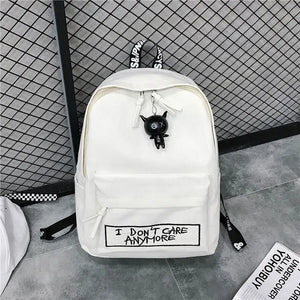 Canvas Women Backpack Doll Pendant Travel Women Shoulder Bag