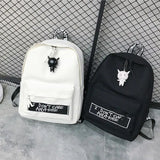 Canvas Women Backpack Doll Pendant Travel Women Shoulder Bag