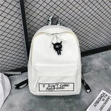 Canvas Women Backpack Doll Pendant Travel Women Shoulder Bag