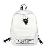 Canvas Women Backpack Doll Pendant Travel Women Shoulder Bag