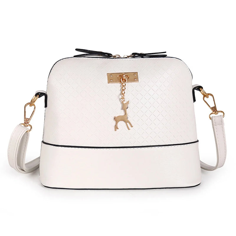 Mini PU Leather Crossbody Bag Deer Toy Shoulder Handbag for Girls