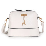 Mini PU Leather Crossbody Bag Deer Toy Shoulder Handbag for Girls