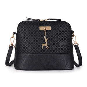 Mini PU Leather Crossbody Bag Deer Toy Shoulder Handbag for Girls