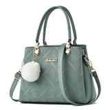 Women's Leather Handbag Larger Hairball Crossbody Shoulder Bags