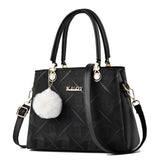 Women's Leather Handbag Larger Hairball Crossbody Shoulder Bags