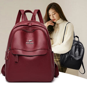 Soft Leather Backpacks for Teen Girls - Large Capacity School Bag