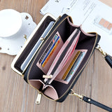 Women Soft Leather Cell Phone Pocket Top Purse Feminine Pack Small Package