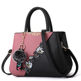 Embroidered Leather Handbag for Women