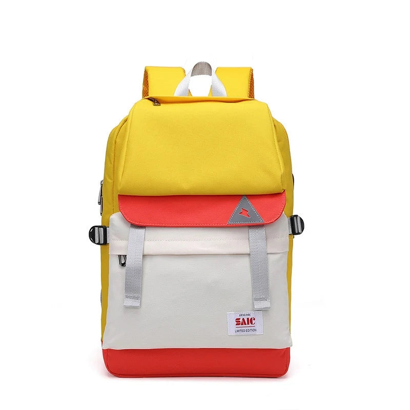 Mew Girl's Schoolbag Patchwork Backpacks For Teenager