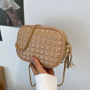 Mini Rhombus Lattice Crossbody Bag Solid Chain Handbags