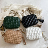 Mini Rhombus Lattice Crossbody Bag Solid Chain Handbags