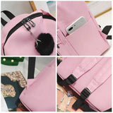 Canvas Backpack Teen Girls School Bag Rucksack Travel Mochila Feminina