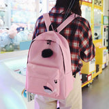 Canvas Backpack Teen Girls School Bag Rucksack Travel Mochila Feminina