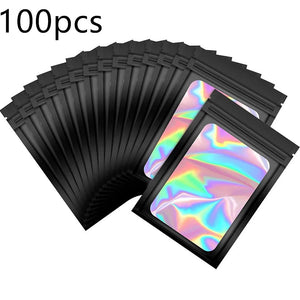 100 Smell Proof Mylar Bags Resealable Aluminum Foil Pouch