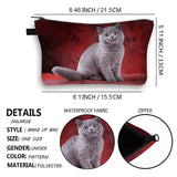 3D Cat Print Makeup Bag Women Cosmetic Pattern Cartton neceser Pouch Travel