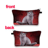 3D Cat Print Makeup Bag Women Cosmetic Pattern Cartton neceser Pouch Travel