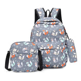 3pcs Printing School Bags Backpacks Kids Girls Student Schoolbag Lovely Backpack