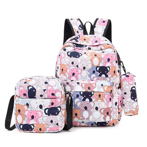 3pcs Printing School Bags Backpacks Kids Girls Student Schoolbag Lovely Backpack