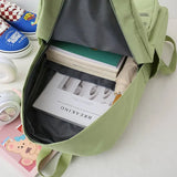 4 Pcs Sets Schoolbags For Teenage Girl Women Backpack Nylon Laptop