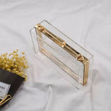 Transparent Acrylic Women Clutch Bag Chain Evening Handbag