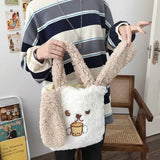 Long Ear Woollen Handbag Tote Bag for Women