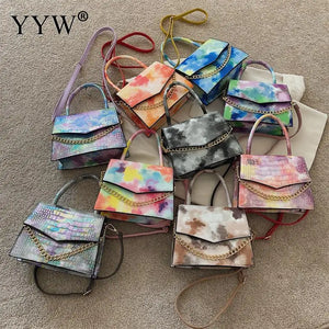 Rainbow Gradient Shoulder Bag Leather Purse