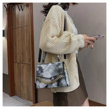 Rainbow Gradient Shoulder Bag Leather Purse