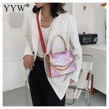 Rainbow Gradient Shoulder Bag Leather Purse