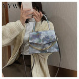 Rainbow Gradient Shoulder Bag Leather Purse
