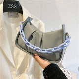 Women's Shoulder Bags Summer Fold Chain Cloud Handbags