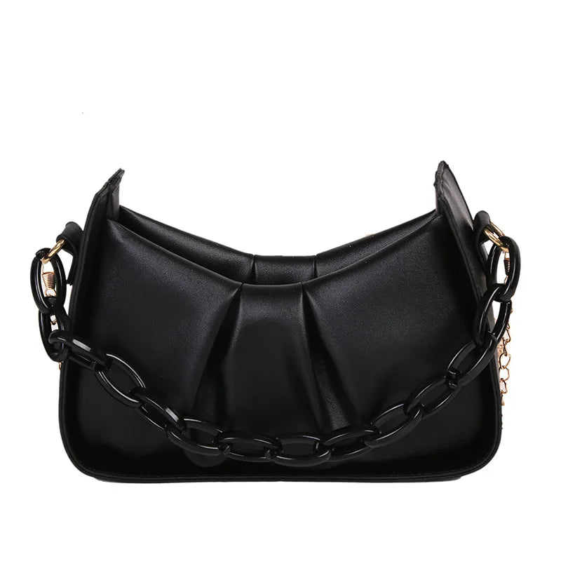 Women's Shoulder Bags Summer Fold Chain Cloud Handbags