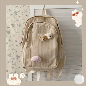 Candy Colors Backpacks Girl High School Vintage Cartoon Bags Teenage Travel