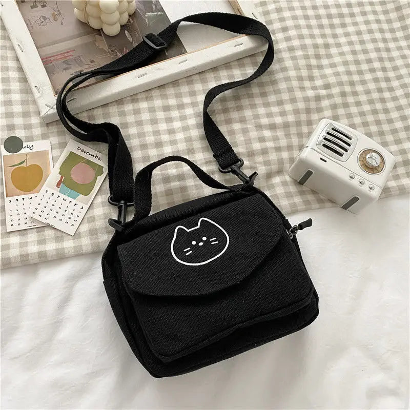 Canvas Small Fresh Ladies One-shoulder Diagonal Bag Multifunctional