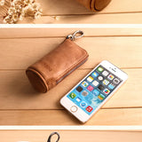 Leather Car Key Organizer Case Holder Zipper Key Wallet Men Women