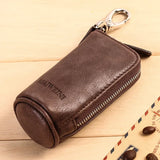 Leather Car Key Organizer Case Holder Zipper Key Wallet Men Women