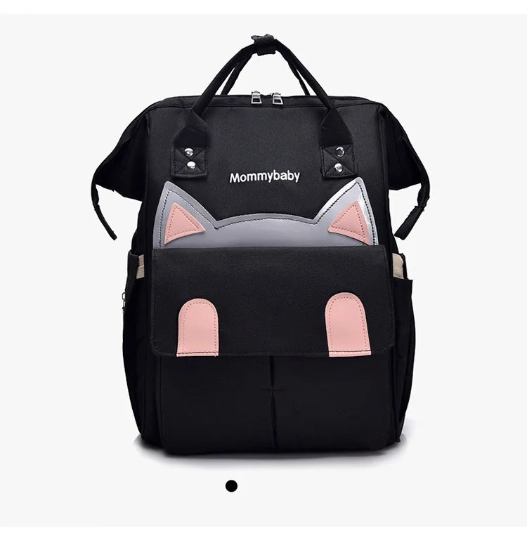 Cartoon Cat Mommy Maternity Backpack Large Capacity Waterproof Mummy Bag
