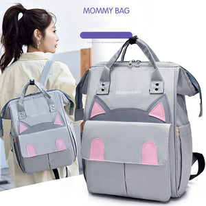 Cartoon Cat Mommy Maternity Backpack Large Capacity Waterproof Mummy Bag