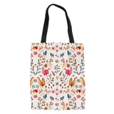 Cartoon Chicken Flowers Pattern Women Canvas Bags Reusable Travel Storage