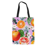 Fruit Pattern Women Canvas Shopping Bags Reusable Handbag Shoulder Pouch Bolsa