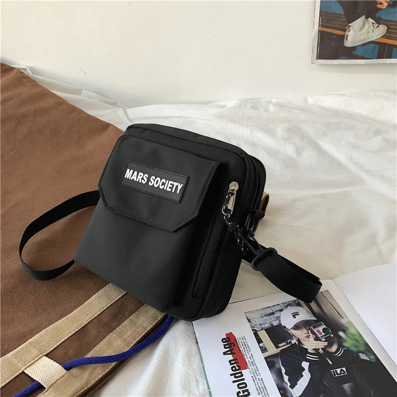 Casual Daily Carry Shoulder Bags Nylon Flap Women Crossbody Messenger Phone Pack