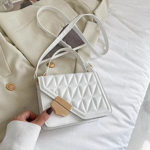 Winter Women Crossbody Bag Diamond Lattice Leather Shoulder Purse