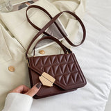 Winter Women Crossbody Bag Diamond Lattice Leather Shoulder Purse
