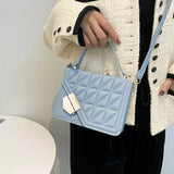 Winter Women Crossbody Bag Diamond Lattice Leather Shoulder Purse