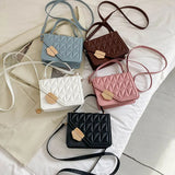 Winter Women Crossbody Bag Diamond Lattice Leather Shoulder Purse
