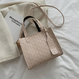 Soft Leather Shoulder Bag Autumn Square Solid Crossbody